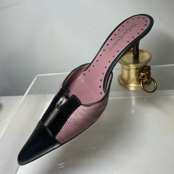 Saint Laurent YSL mule kiten heels shoes sz 38 - Picture 9 of 15